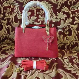 Unruly Daishu Red Casual Fashion Handbag w/butterfly Pendant Top Handle,...